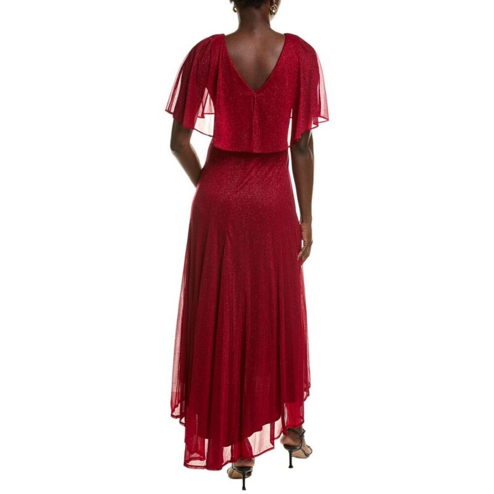 Gabby Skye Womens  Roller Glitter Chiffon Maxi Dress, Red - Picture 2 of 3